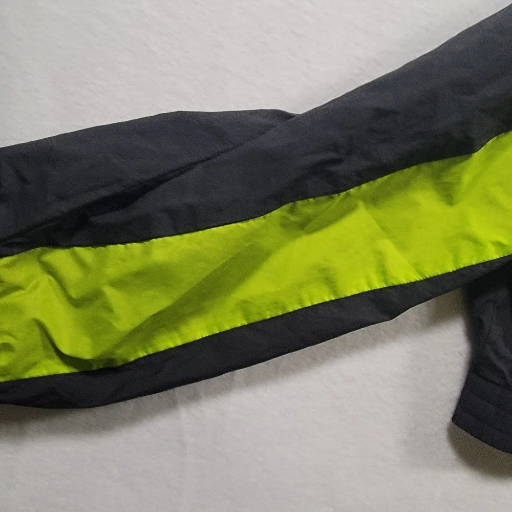 Adidas FR6599 Windbreaker Track Jacket Mens 2XL Black Neon Yellow Colorblock Zip